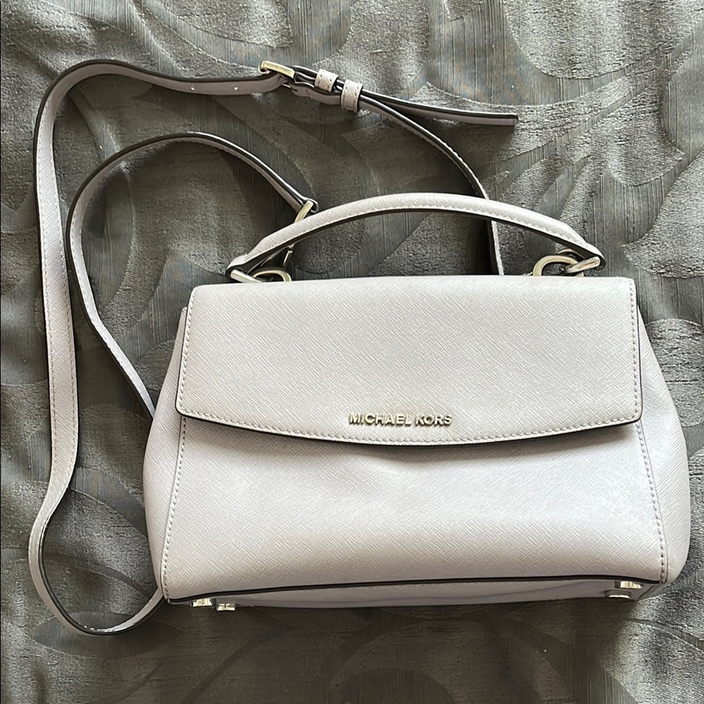 Michael Kors Gray Crossbody Bag with Silver Hardware